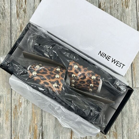 Women’s Leopard Print Studded Slides Sandals Shoes Size 9 - Picture 8 of 8